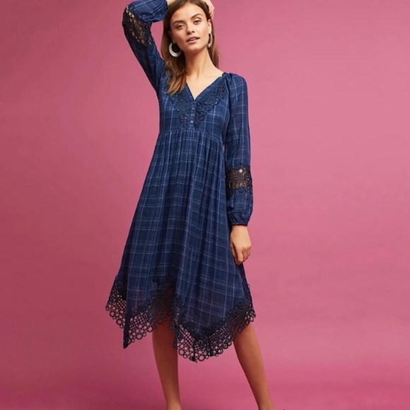 Akemi + Kin Plaid Long Sleeve Midi with Belt - Picture 2 of 7